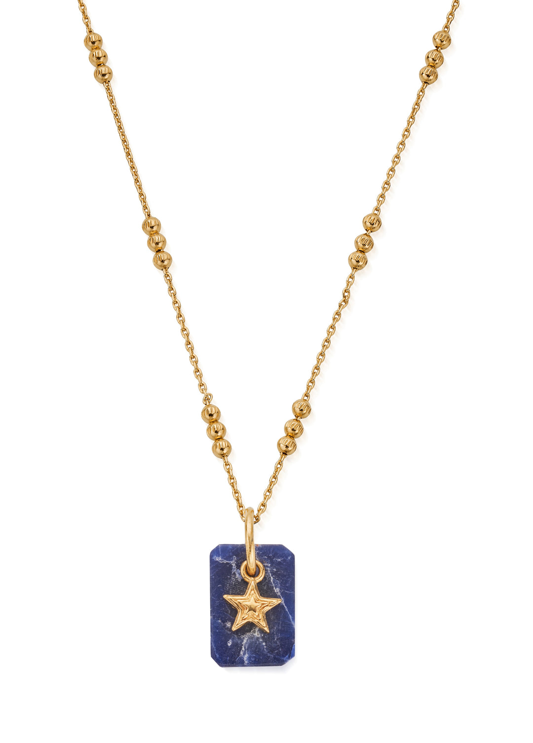 ChloBo |  Triple Bobble Chain Sodalite Star Necklace