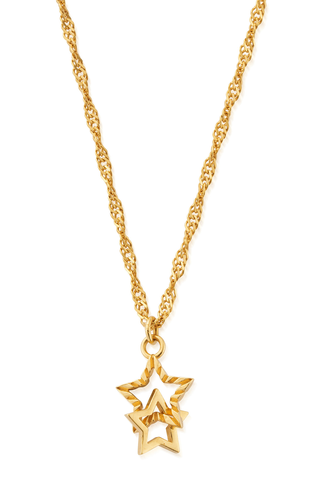 ChloBo | Gold Twisted Rope Chain Interlocking Star Necklace