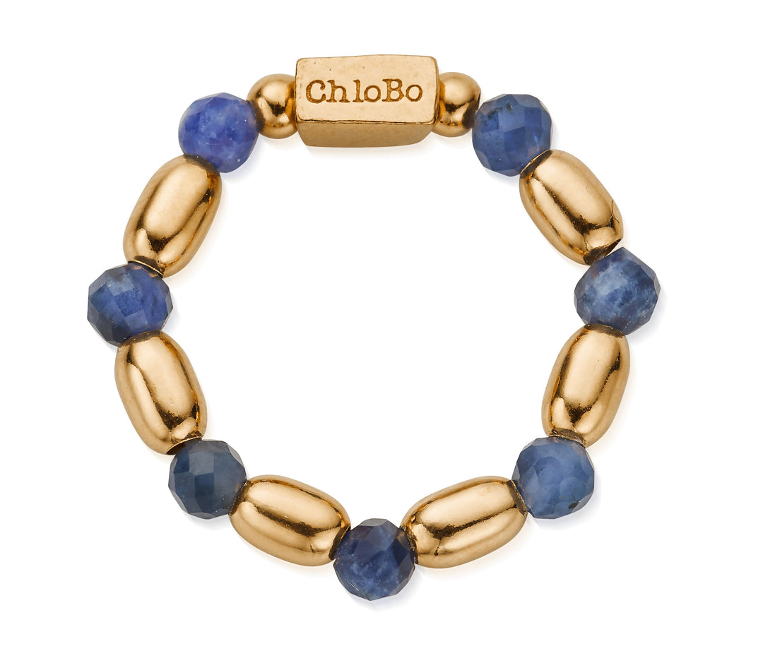 ChloBo |  Gold Mini Rice Sodalite Ring