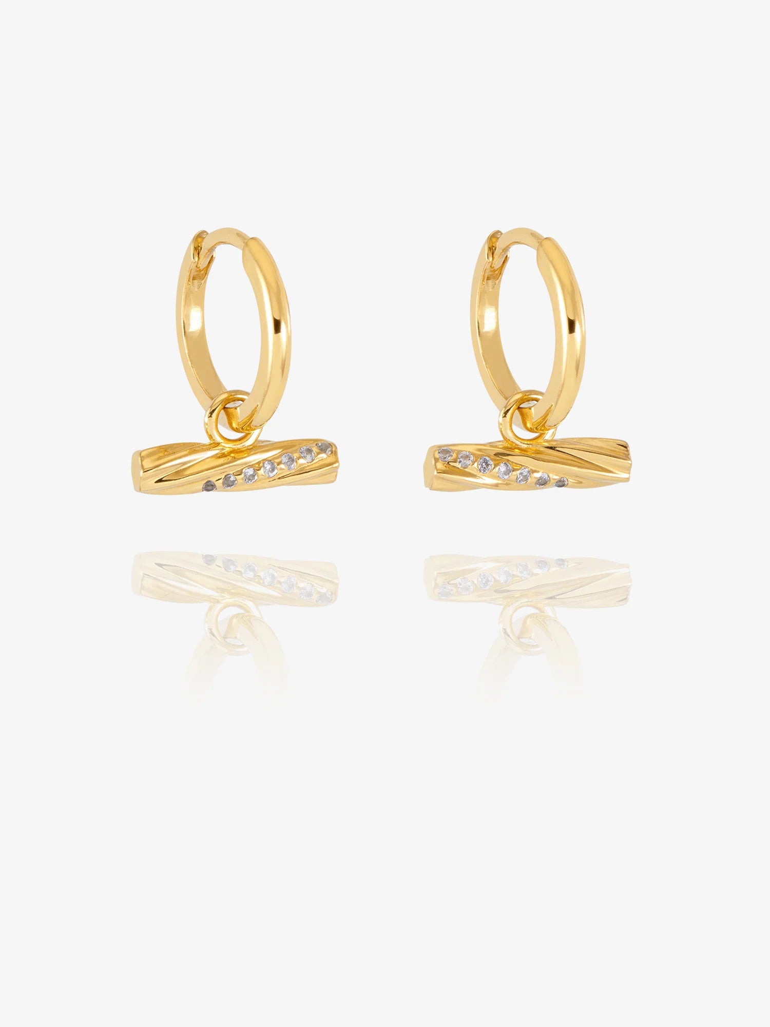 Rachel Jackson | Twisted T-Bar Huggie Hoops