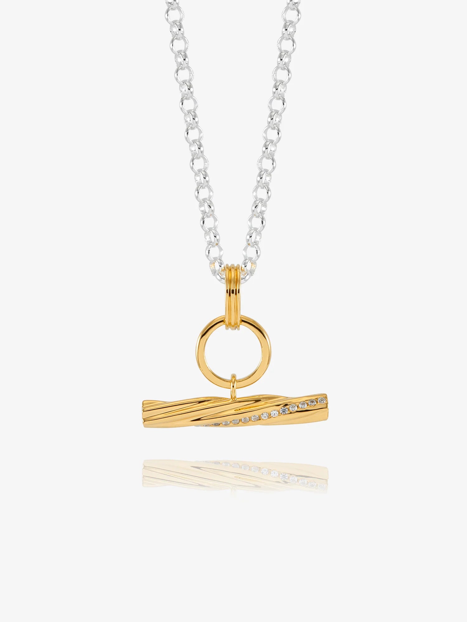 Rachel Jackson | Twisted Chunky T-Bar Necklace - Two Tone
