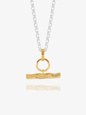 Rachel Jackson | Twisted Chunky T-Bar Necklace - Two Tone