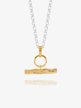 Rachel Jackson | Twisted Chunky T-Bar Necklace - Two Tone