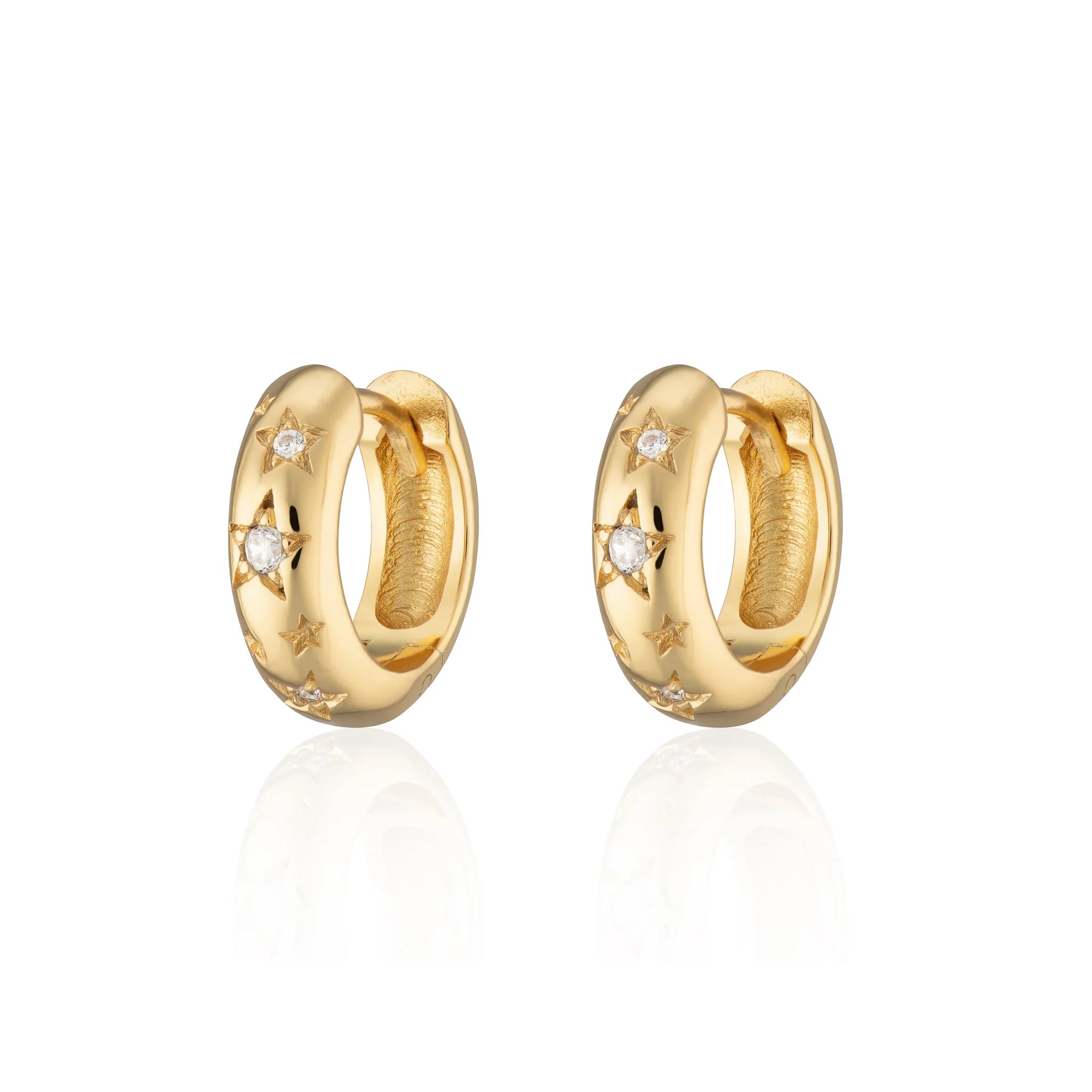 Scream Pretty | Celestial Chunky huggie hoop - Gold plate