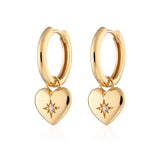 Scream Pretty | Puffed heart Gold Plated Charm Hoop Earrings