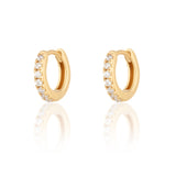 Scream Pretty |  Huggie Hoop with Clear Stones Gold Plated Earrings