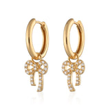 Scream Pretty | Bow Charm Gold plate Hoop Earrings