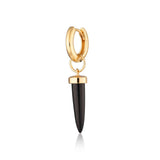 Scream Pretty |  Black Spike Huggie Hoop Single Earring Gold Plated