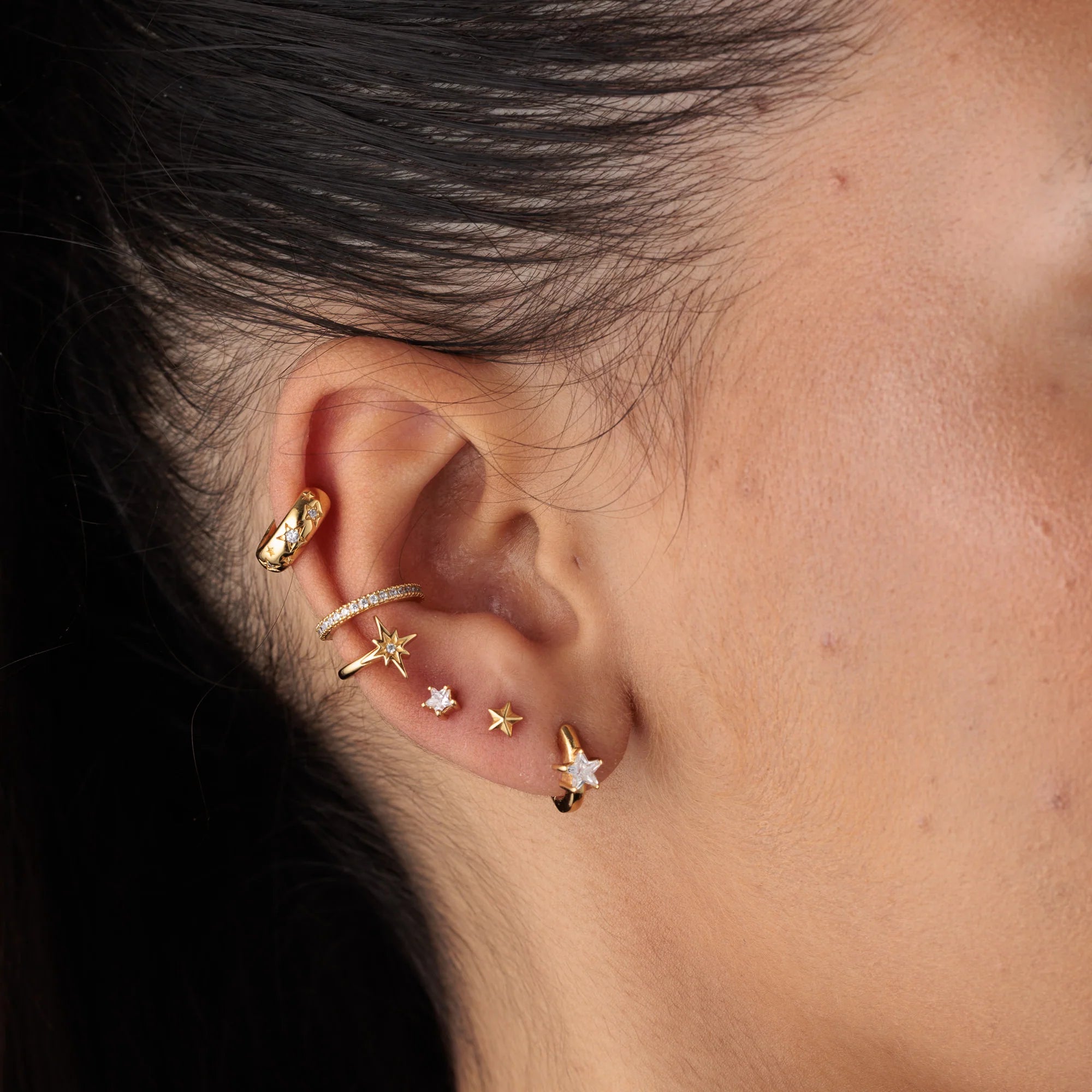 Scream Pretty | Celestial Chunky huggie hoop - Gold plate