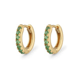 Scream Pretty |  Huggie Earrings with Green Stones