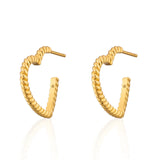 Scream Pretty | Gold Twisted heart Hoop Earrings
