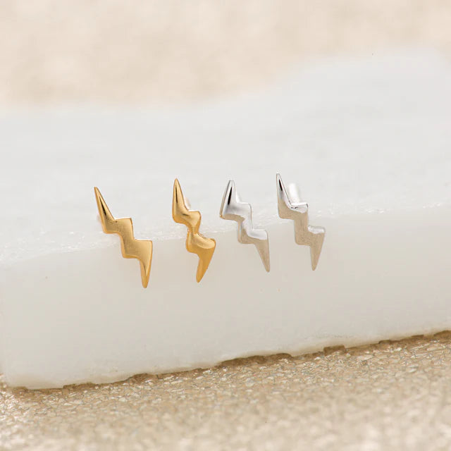 Scream Pretty | Lightening Stud Silver Earrings