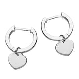 Penmans | Silver Huggie with Heart Drop Earrings