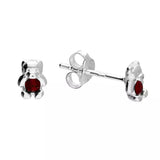 Penmans | Teddy Bear Silver & Garnet Earrings