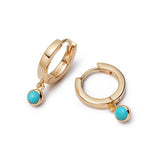 Daisy London | Blue mohave Healing Stone 18ct Plate Huggie Hoops
