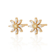 Scream Pretty | Sparkling Flower Gold Plate Stud Earrings