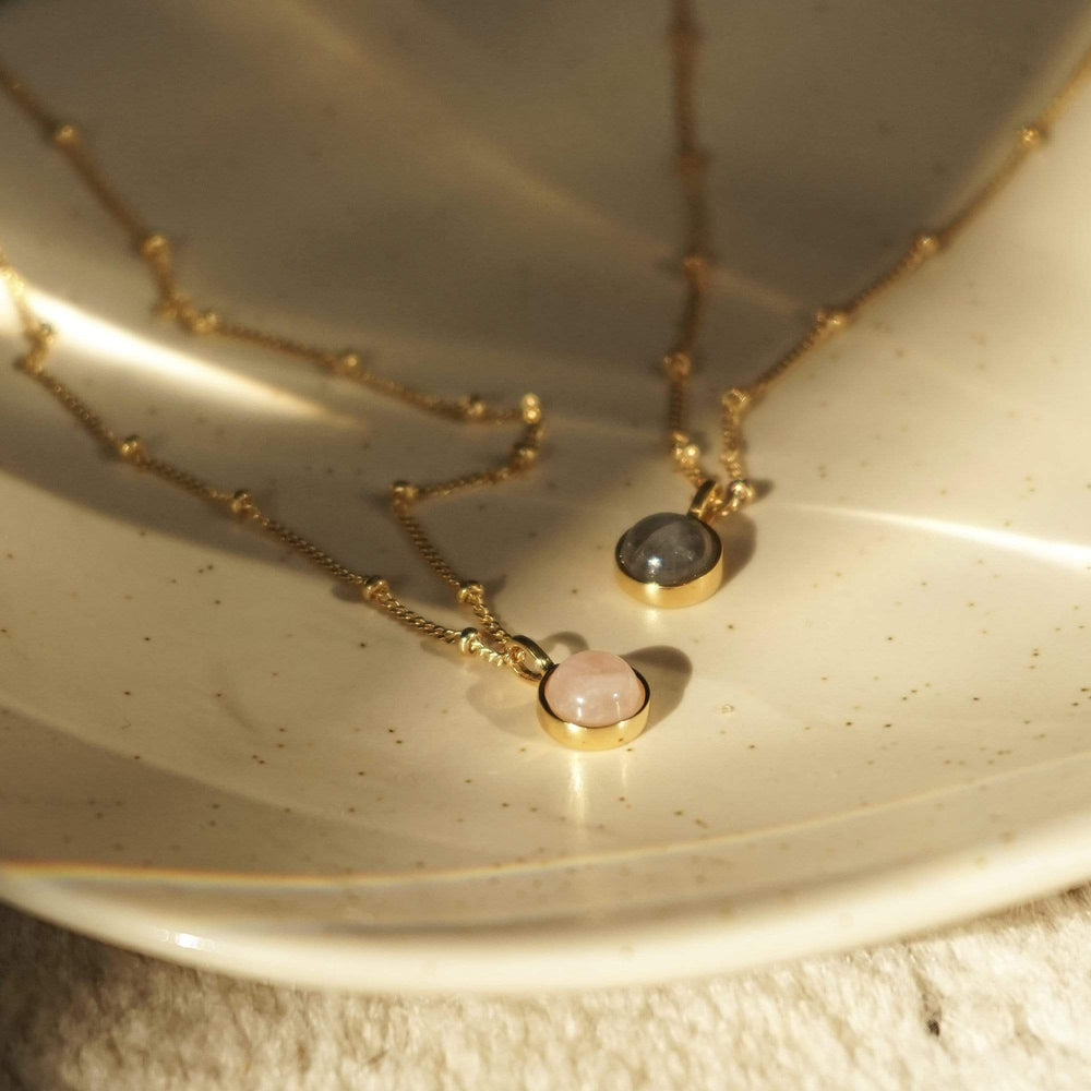 Daisy London |  Rose Quartz Healing Stone 18ct gold plate Necklace