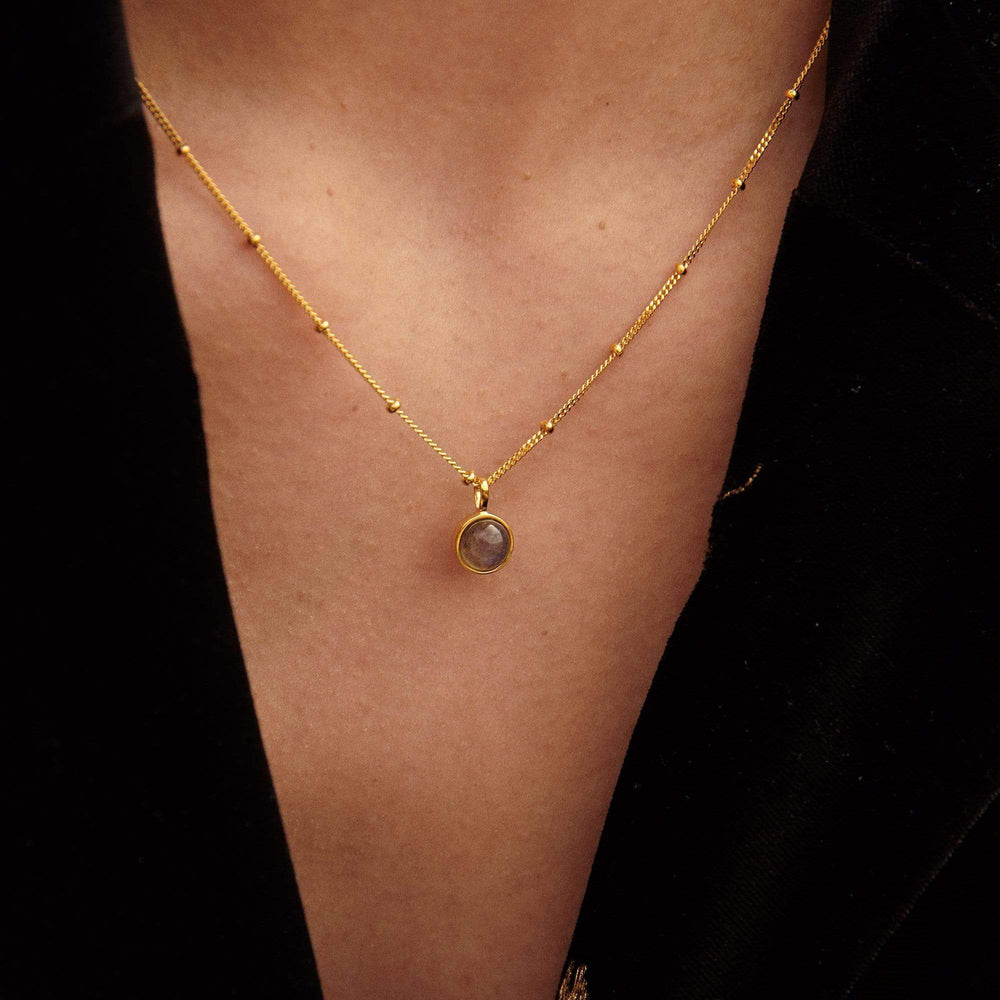 Daisy London |  Labradorite Healing Stone 18ct Gold Plate Necklace