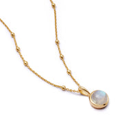 Daisy London | Rainbow Moonstone Healing Stone 18ct Gold Plated Necklace