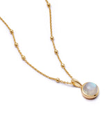 Daisy London | Rainbow Moonstone Healing Stone 18ct Gold Plated Necklace