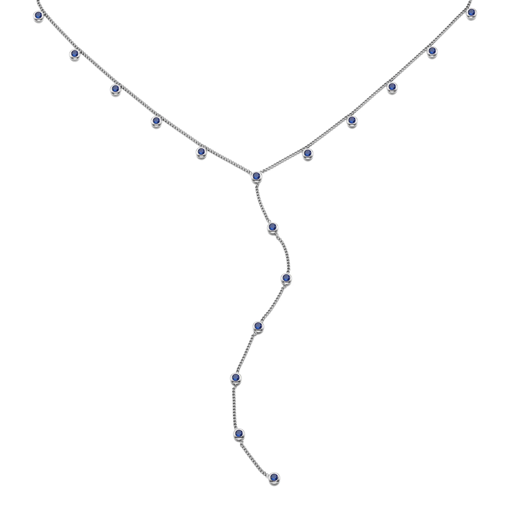 Bijoux De Mimi | India Droplet Necklace Silver & Blue