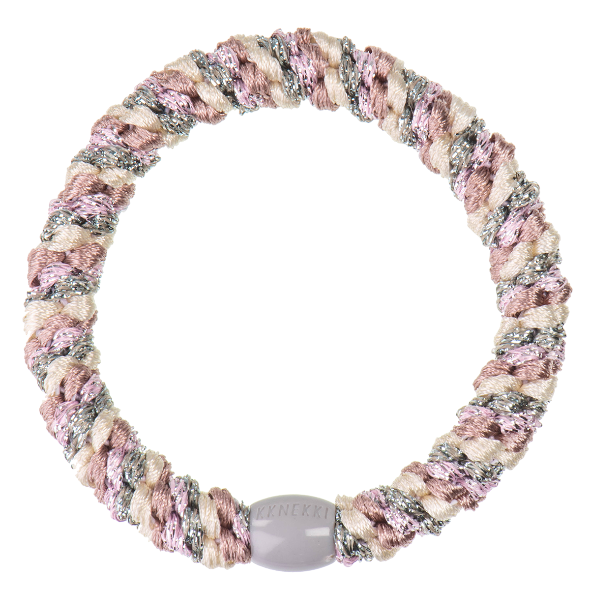 KKNEKKI | Single Hair Tie - Mix Dusty Green Light Pink Glitter