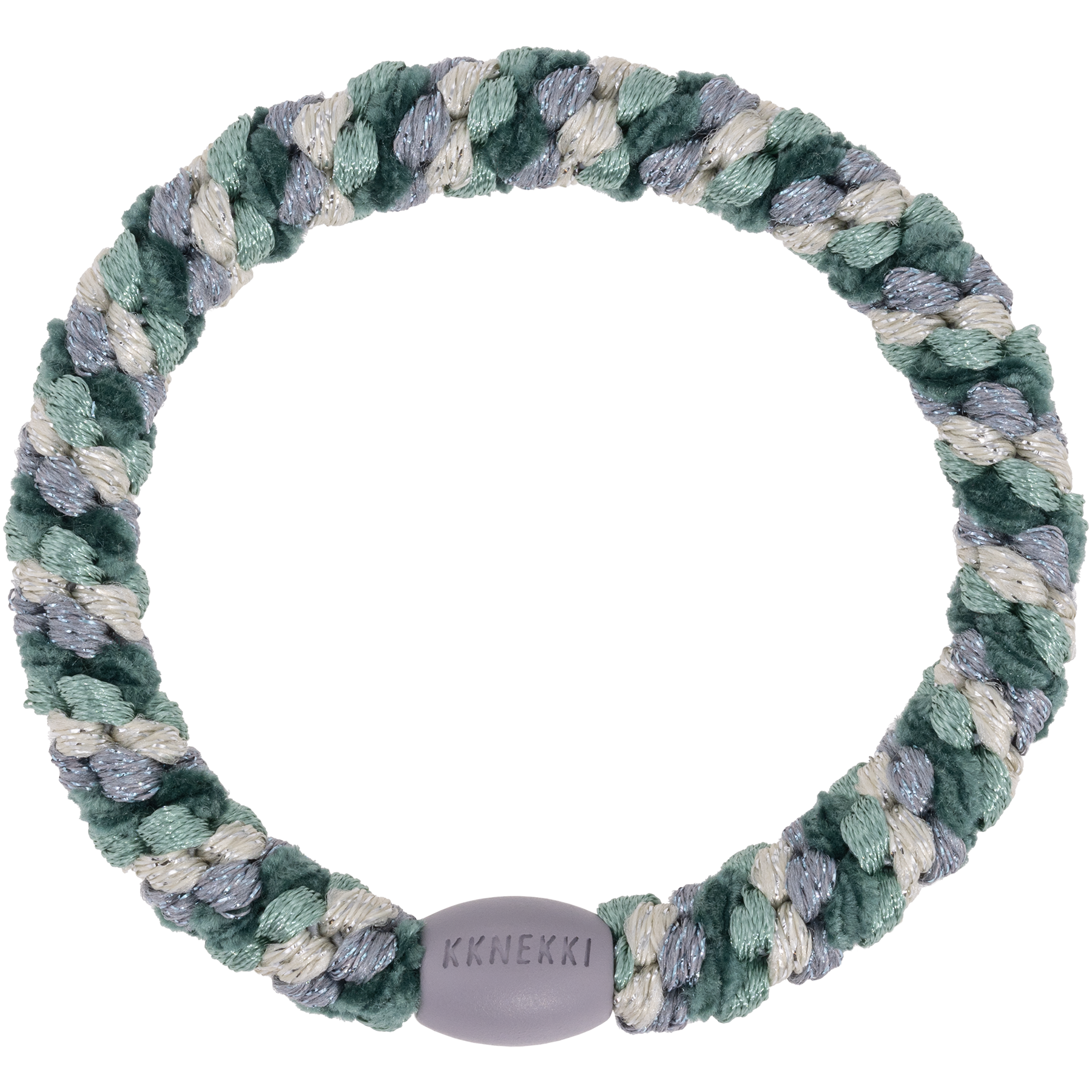 KKNEKKI | Single Hair Tie - Mix Green Silver Glitter