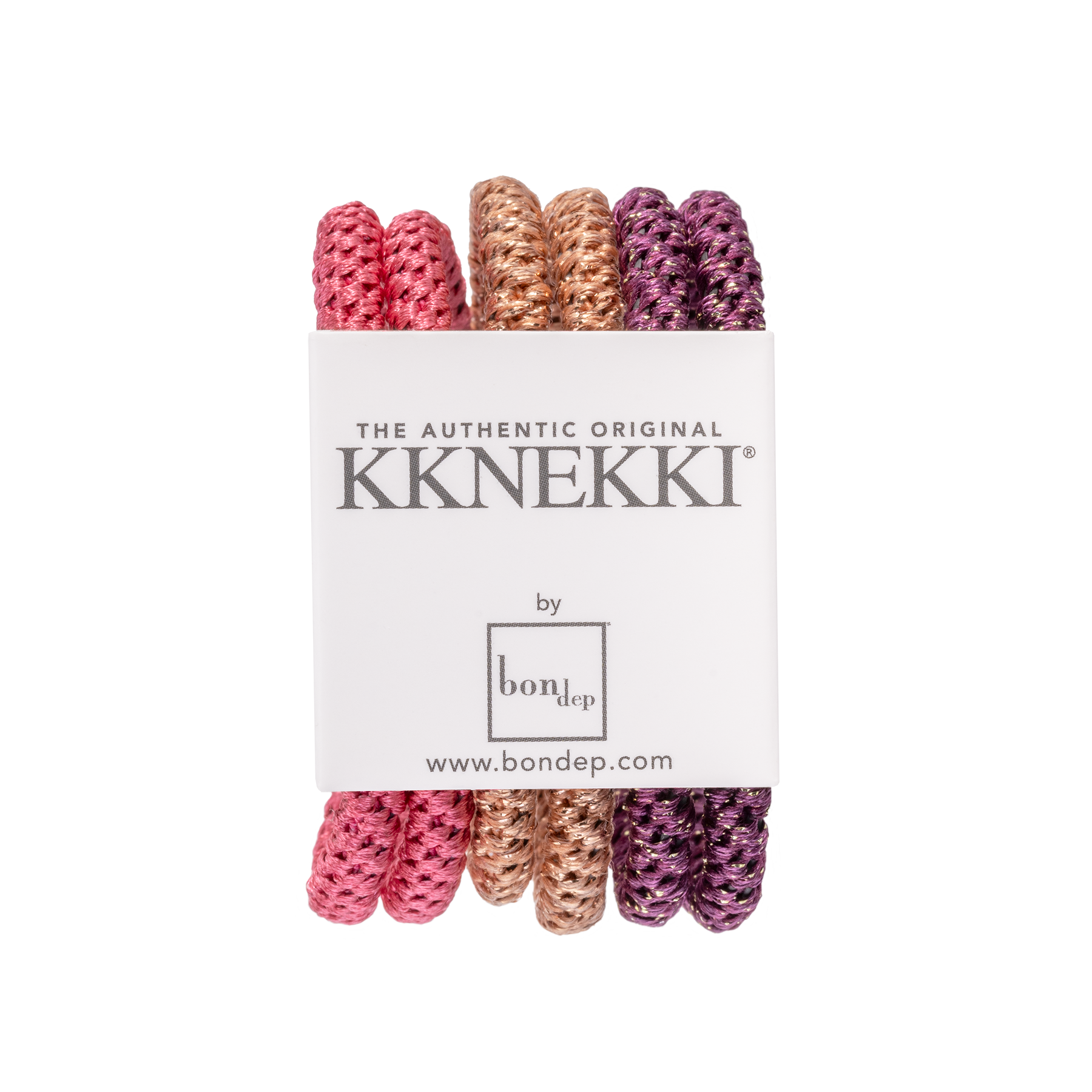 KKNEKKI | Bundle No11 Slim Hair Ties - Purple + Pink