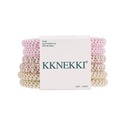 KKNEKKI | Bundle No15 Slim Hair Ties - Pink + Cream