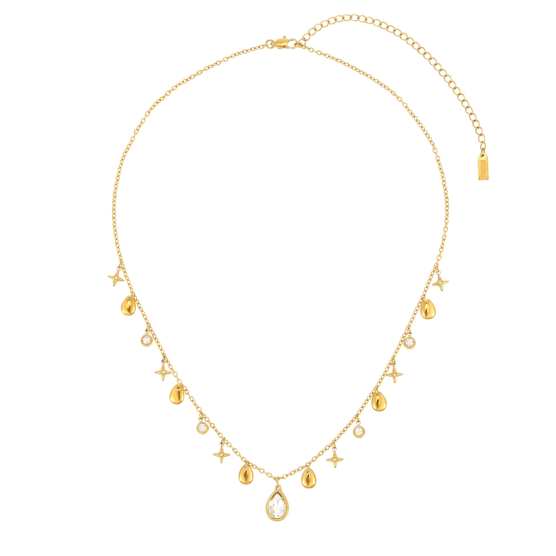Kezia Gold Crystal Star Stacking Necklace