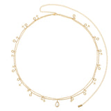 Lara Gold Crystal Double Star Stacking Belly Chain
