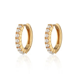 Scream Pretty | Large pearl Huggie Gold Plate Earrings
