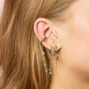 Bijoux De Mimi | Freya Blue Gold Droplet Statement Studs