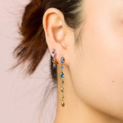 Bijoux De Mimi | Freya Blue Gold Droplet Statement Studs