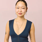 Araminta Gold Blue Droplet Necklace