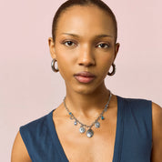 Bijoux De Mimi | Etalie Blue Silver Charm Necklace