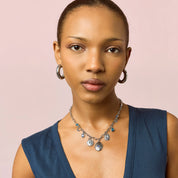 Petra Silver Multi- Blue Chunky Star Hoops