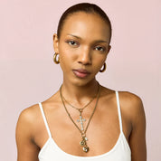 Petra Gold Crystal Chunky Star Hoops