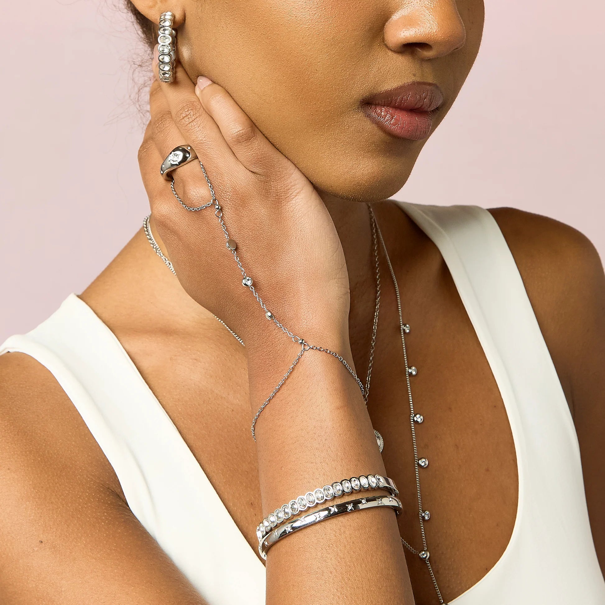 Bijoux De Mimi | Amelia Rainbow Silver Star Bangle
