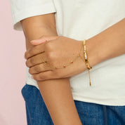 Bijoux De Mimi | Madeleine Hand Chain Pink & Gold