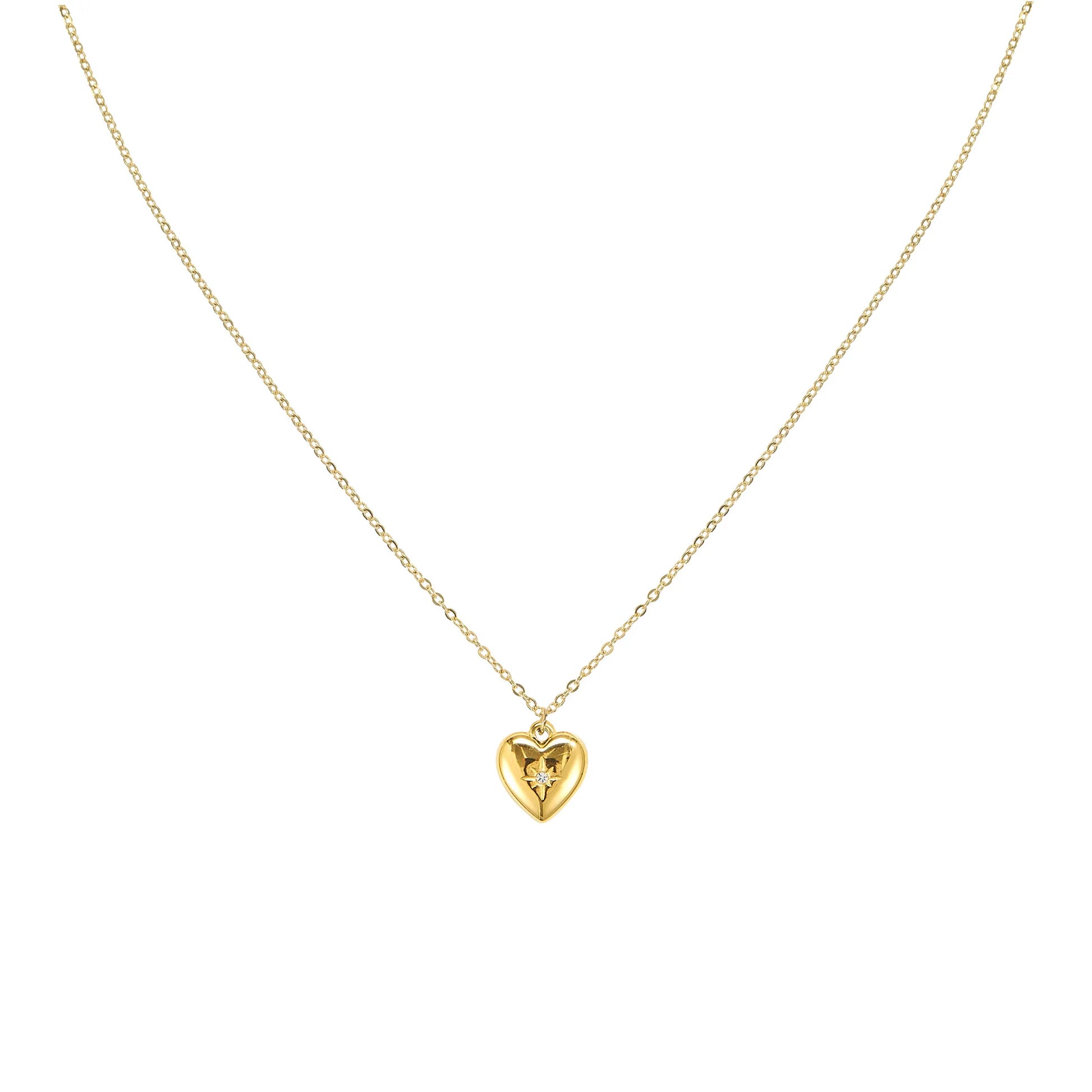 Bijoux De Mimi | Megan Crystal Gold heart Pendant Necklace