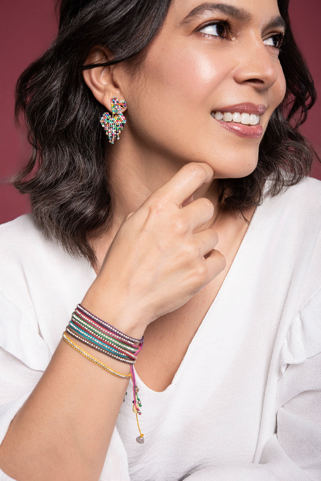 Mishky | Skinny Green Layering Bracelets