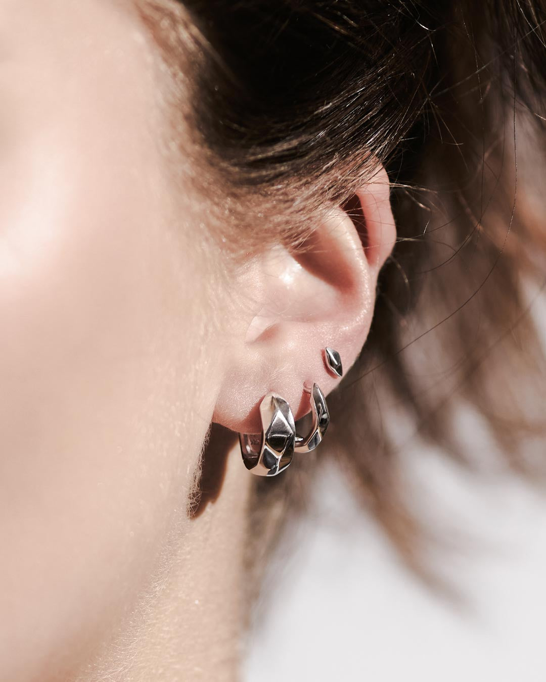 Kit Heath | Glint Geo Wide Hinged Earrings