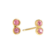 Bijoux De Mimi | Molly Stud Earrings Gold & Pink