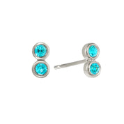 Bijoux De Mimi | Molly Stud Earrings Silver & Turquoise