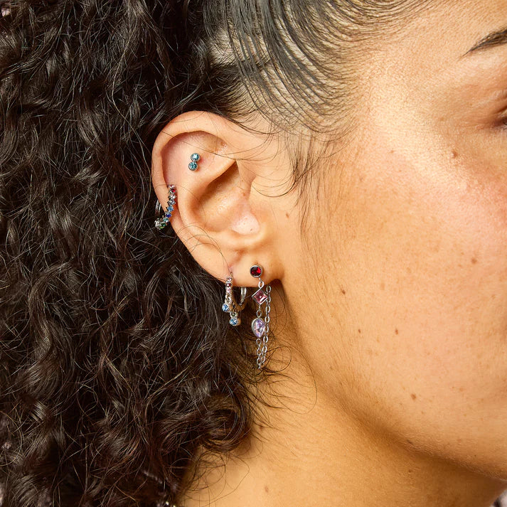 Bijoux De Mimi | Molly Stud Earrings Silver & Turquoise