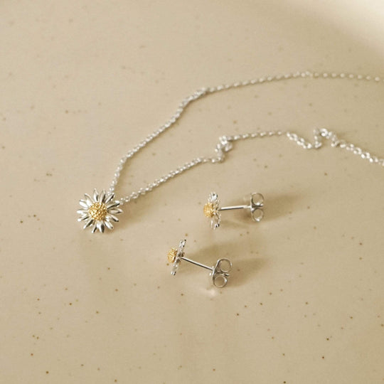 Daisy London |  Daisy 10mm Sterling Silver & 18ct Gold Plated Pendant Necklace