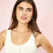 Bijoux De Mimi | Skye Silver Crystal Chunky Moon Hoops