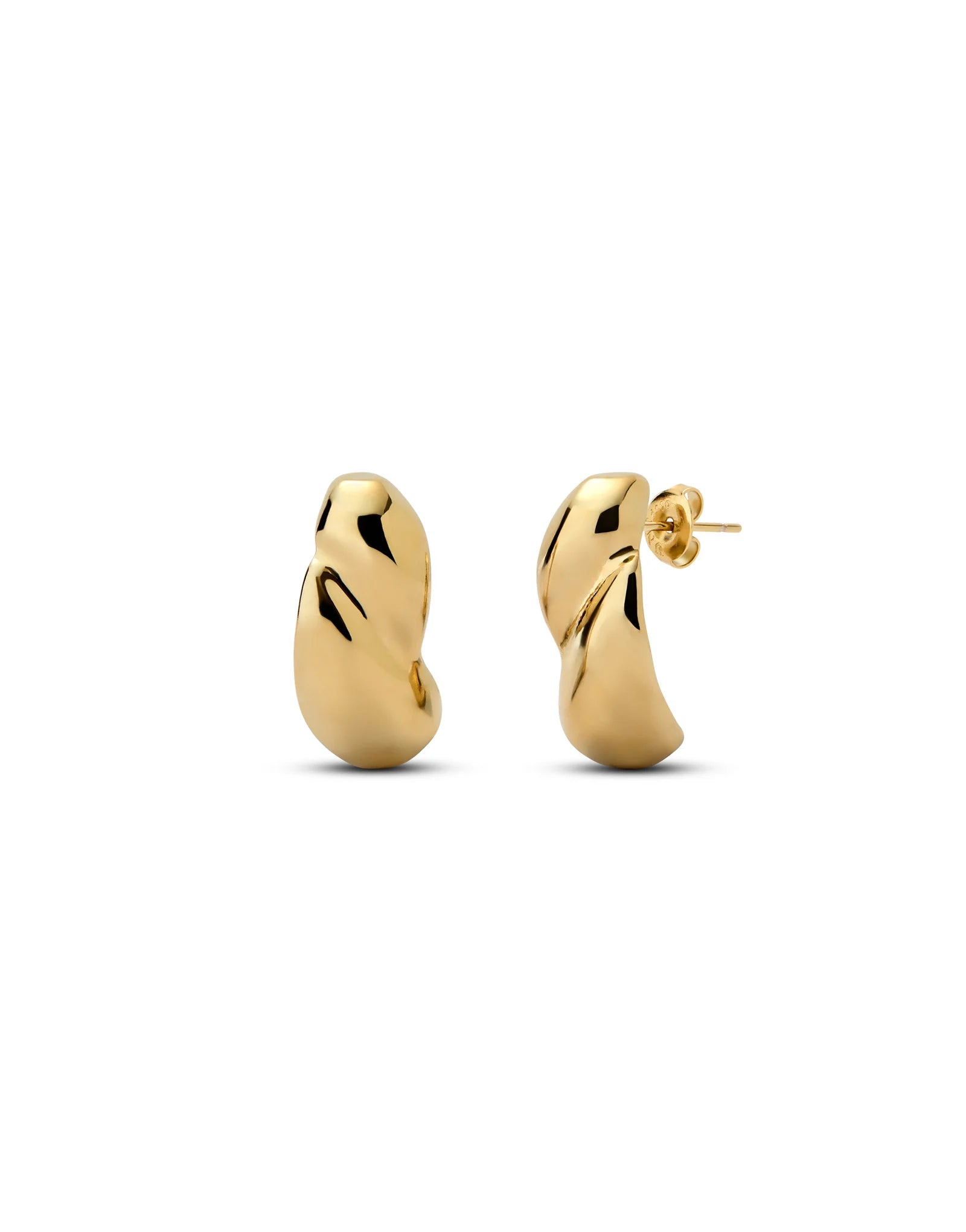 UNO de 50 | Anima Chunky Gold-Plated Twisted Stud Earrings