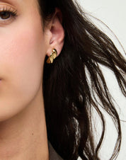 UNO de 50 | Anima Chunky Gold-Plated Twisted Stud Earrings